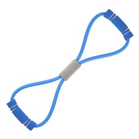 Foam Handle 8 Shape Elastic Band; Tension Band For Abdomen Waist Arm Leg Stretching; Fitness Training - Blue - Strong
