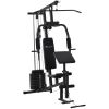 Home Gym Station Multifunction Fitness Workout Bench Black Comprehensive Exercise Hub 58.25L x 42.5W x 81.5H - Black