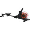 Foldable Rower Machine, Water Rowing Machine with Wheels, LCD Monitor and Tablet Holder for Cardio Training, Red - Red