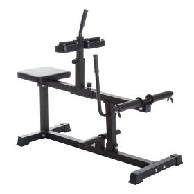 Steel Seated Calf Raise Machine Adjustable Leg Press Strength Training Gym Black - Black