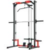 Smith Machine Power Rack with Pull Up Bar, Lat Pull Down System, Landmine, Squat Rack, Barbell Bar, for Home Gym - default