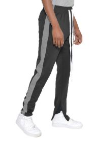 SINGLE STRIPE TRACK PANTS - BLACK DARK GREY - S