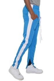 SINGLE STRIPE TRACK PANTS - AQUA WHITE - M