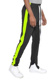 SINGLE STRIPE TRACK PANTS - black lime - S