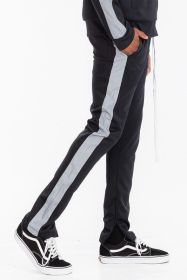 SINGLE STRIPE TRACK PANTS - black yellow - S