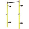 Folding Squat Rack with Pull Up Bar, Wall Mounted and Adjustable, 1000 Pounds Capacity Power Rack, Yellow - Yellow