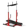 Vertical Leg Press Machine with Adjustable Leg, Back and Head Positions, Olympic Plate Compatible, Red - Red
