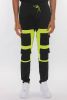 COLOR BLOCK CARGO TRACK PANT - black lime - 2XL