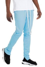 SOLID COLOR PLAIN BASIC TRACK PANTS - LIGHT BLUE - S