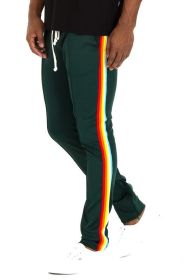 RAINBOW TAPE TRACK PANTS - GREEN - M