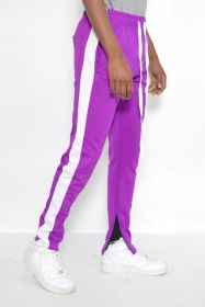 SLIM FIT SINGLE STRIPE TRACK PANT - PURPLE WHITE - 2XL