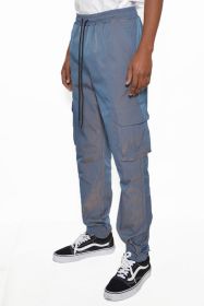 PEACOCK IRIDESCEINT JOGGER PANTS - BLUE - L