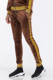Velour Status Detail Jogger - BROWN GOLD - L