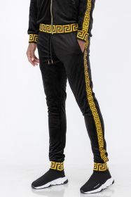 Velour Status Detail Jogger - BLACK GOLD - M