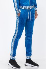 Velour Status Detail Jogger - BLUE WHITE - XL