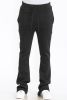 Mens Solid Fleece Flare Stacked PANTS - Black - 32