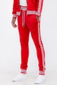 Velour Status Detail Jogger - RED WHITE - 2XL