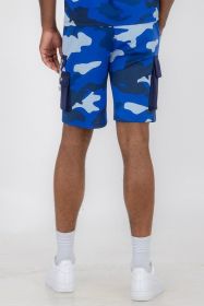 Weiv Mens Full Camo Sweat Shorts - BLUE - M