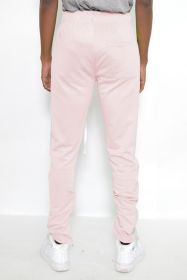 SLIM SKINNY STRIPE DESIGN TRACK PANT JOGGERS - pink white - 2XL