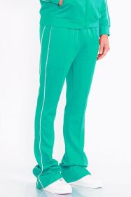 Mens Side Pipe Stacked Flare Pants - TEAL - XL