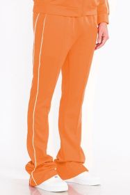 Mens Side Pipe Stacked Flare Pants - ORANGE - 2XL
