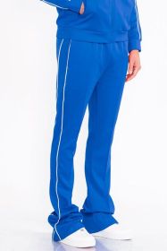 Mens Side Pipe Stacked Flare Pants - ROYAL - L
