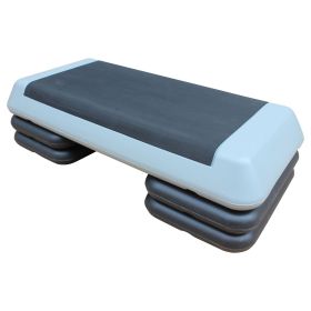 Adjustable Workout Aerobic Stepper in Fitness & Exercise Step Platform Trainer Gray black with 4 risers - as Pic