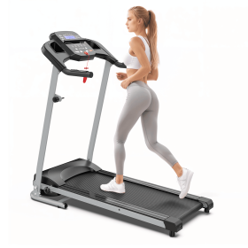 OBENSKY Foldable Treadmill for Home, 2.5HP Folding Running Jogging Walking Fitness Machine, 7.5 MPH, 250 lbs Capacity With 12 Preset Programs - Black