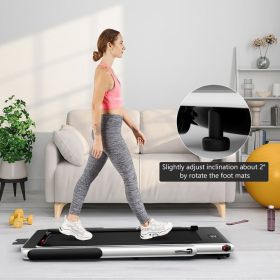 2.25HP 2 in 1 Folding Treadmill with APP Speaker Remote Control - Silver