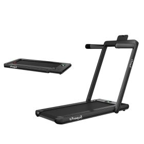 2.25HP 2 in 1 Folding Treadmill with APP Speaker Remote Control - Black