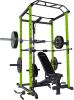 160lb Green Home Gym Set Multi-functional Power Cage, Home Adjustable Pullup Squat Rack 1000Lbs Capacity Comprehensive Fitness Barbell Rack - Green
