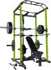 200lb Green Home Gym Set Multi-functional Power Cage, Home Adjustable Pullup Squat Rack 1000Lbs Capacity Comprehensive Fitness Barbell Rack - Green