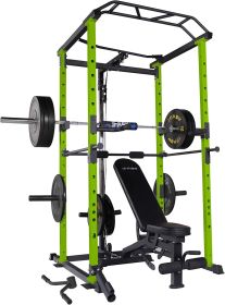 200lb Green Home Gym Set Multi-functional Power Cage, Home Adjustable Pullup Squat Rack 1000Lbs Capacity Comprehensive Fitness Barbell Rack - Green