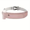 High-Visibility Running Belt – Nylon Fanny Pack with Lock Closure & Reflective Trim for Night Workouts - Pink