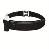 Ultra-Light Running Waist Pack – Breathable Nylon Belt Bag with Lock Closure & Reflective Strips for Safety (Unisex, 6 Colors) - Black