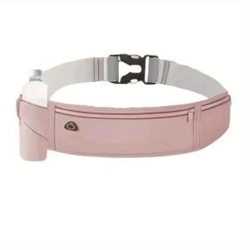 Invisible Reflective Waist Pack – Hands-Free Nylon Fanny Pack for Hiking, Gym & Dog Walking (Secure Zipper Design) - Pink