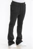 Mens Solid Fleece Flare Stacked PANTS - Black - 32