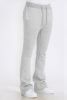Mens Solid Fleece Flare Stacked PANTS - Black - 32