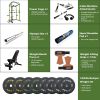 160lb Green Home Gym Set Multi-functional Power Cage, Home Adjustable Pullup Squat Rack 1000Lbs Capacity Comprehensive Fitness Barbell Rack - Green
