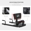 3 in 1 Padded Push Up Sit Up Squat Machine, Home Gym Fitness Equipment, Black - Black