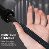 7.2ft Weight Bar, Olympic Bar with Rotating Sleeves, Non-Slip Knurling Grip, 1500lbs Weight Capacity, Black - Black
