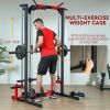 Smith Machine Power Rack with Pull Up Bar, Lat Pull Down System, Landmine, Squat Rack, Barbell Bar, for Home Gym - default