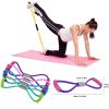 Foam Handle 8 Shape Elastic Band; Tension Band For Abdomen Waist Arm Leg Stretching; Fitness Training - Purple - Strong
