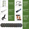 200lb Green Home Gym Set Multi-functional Power Cage, Home Adjustable Pullup Squat Rack 1000Lbs Capacity Comprehensive Fitness Barbell Rack - Green