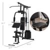 Home Gym Station Multifunction Fitness Workout Bench Black Comprehensive Exercise Hub 58.25L x 42.5W x 81.5H - Black