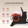 Foldable Rower Machine, Water Rowing Machine with Wheels, LCD Monitor and Tablet Holder for Cardio Training, Red - Red