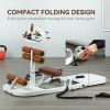 Foldable Sissy Squat Machine, Hip Thrust Machine with Push Up Stand, Multipurpose Glute Workout Equipment, White - White