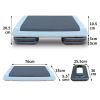 Adjustable Workout Aerobic Stepper in Fitness & Exercise Step Platform Trainer Gray black with 4 risers - as Pic