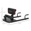 3 in 1 Padded Push Up Sit Up Squat Machine, Home Gym Fitness Equipment, Black - Black