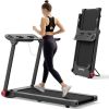 3.75HP Folding Treadmill with APP and 12 Preset Programs - Black